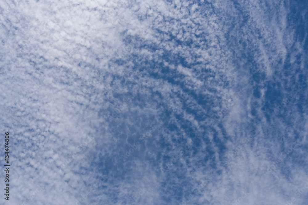Pattern of white cirrus clouds in blue sky. Pattern of white cirrus clouds in blue sky.