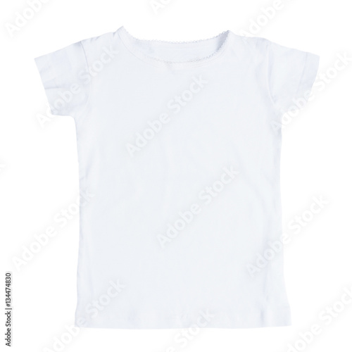 White blank female t-shirt on white