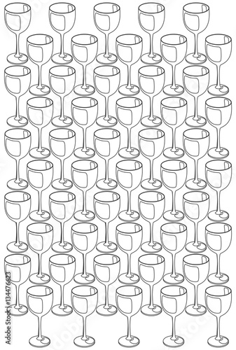 Empty glass isolated on white pattern