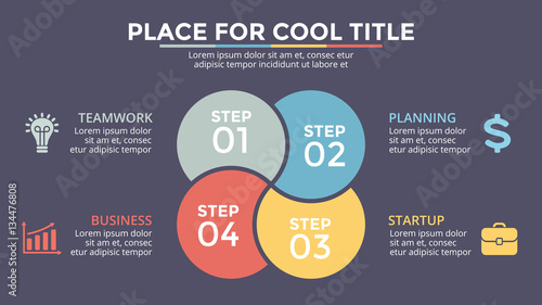 Vector circle arrows infographic, cycle diagram, graph, presentation chart. Business concept with 4 options, parts, steps, processes.