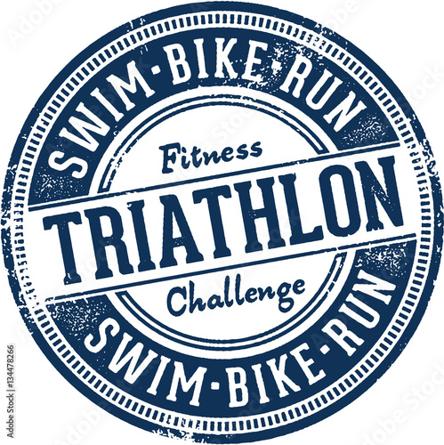 Triathlon Swim Bike Run Race Stamp