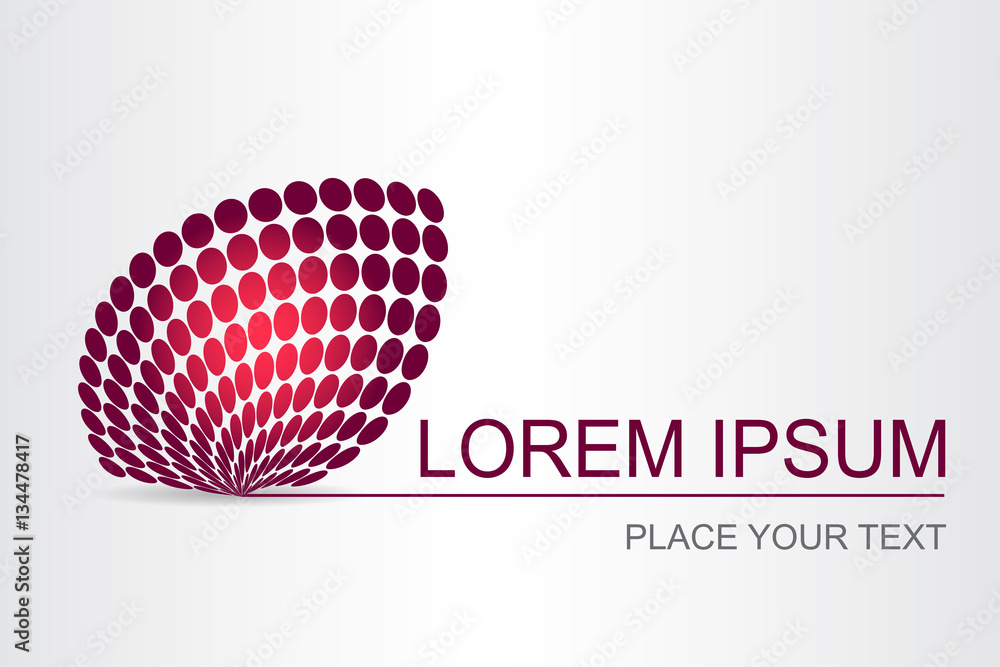 Logo stylized spherical surface with abstract shapes Logo stylized spherical surface with abstract shapes