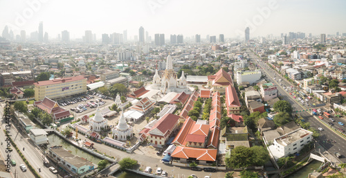 White temple panorama in Bangkok
