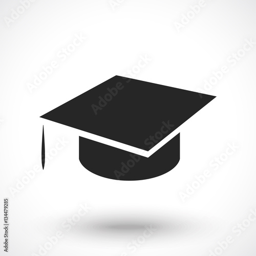 Graduation hat icon isolated on white background. Education symbol. 