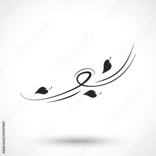 Wind icon with leaves isolated on white background. Wind symbol. Line art style. 
