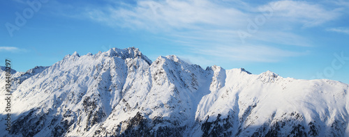 Panorama of the Alps winter morning, Ischgl, Austria