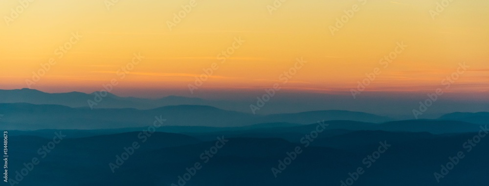 Mountain landscape at sunset Mountain landscape at sunset