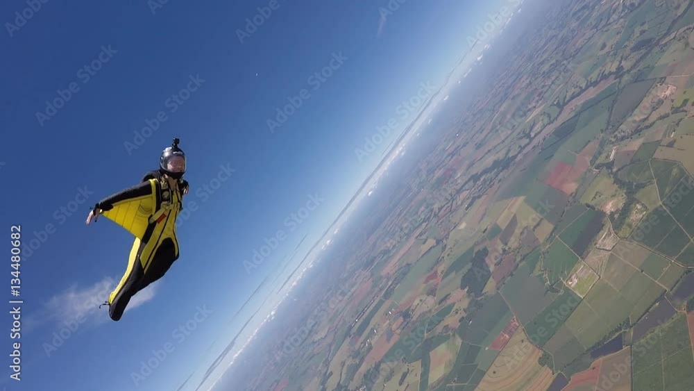 Skydiving wing suit woman acrobatic Skydiving wing suit woman acrobatic