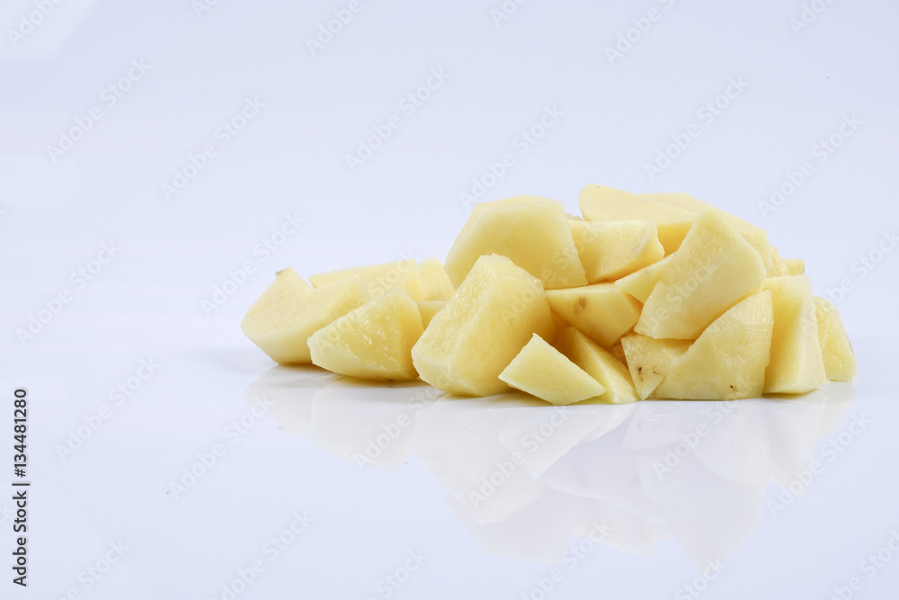 Fresh raw potato on white background. Fresh raw potato on white background.