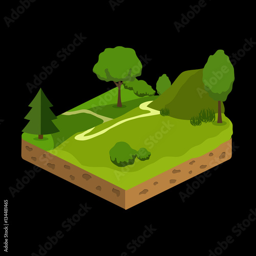 relief isometric flat icon