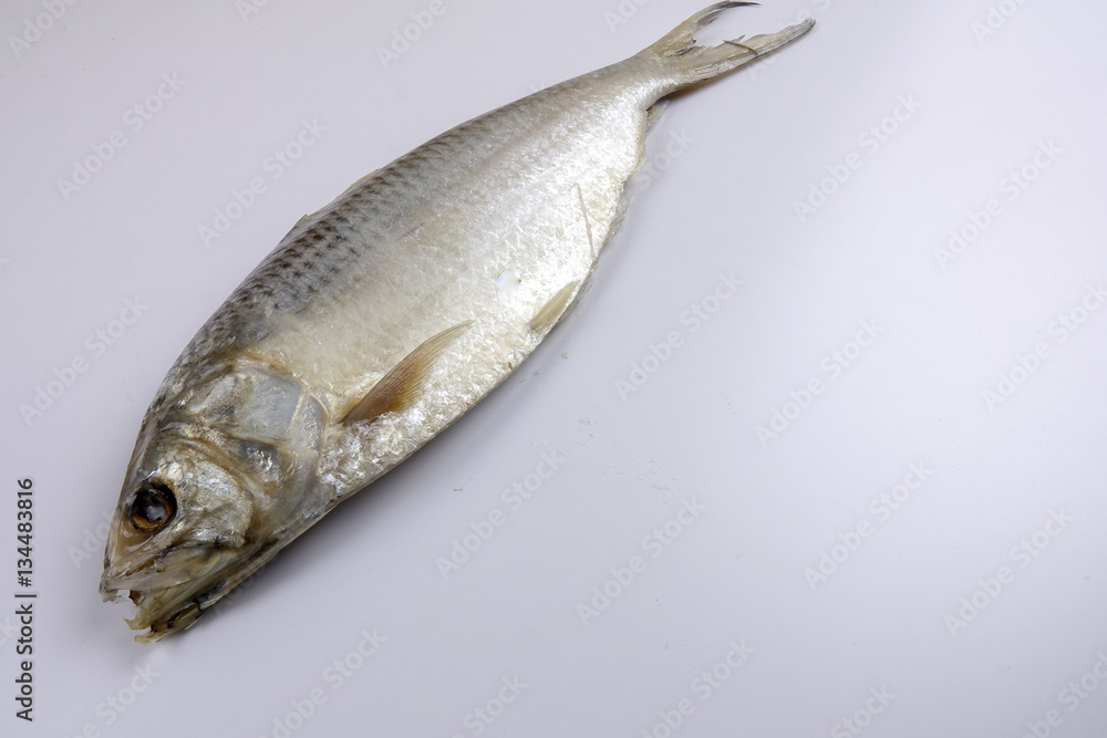 Fototapeta premium Raw salted fish isolated on white