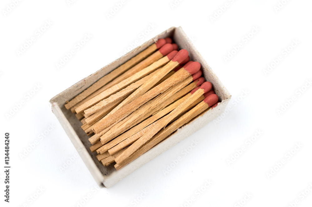 Sulfur matches matchbox isolated start light fire