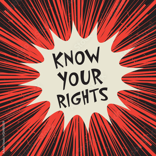 Comic explosion business concept text Konow Your Rights