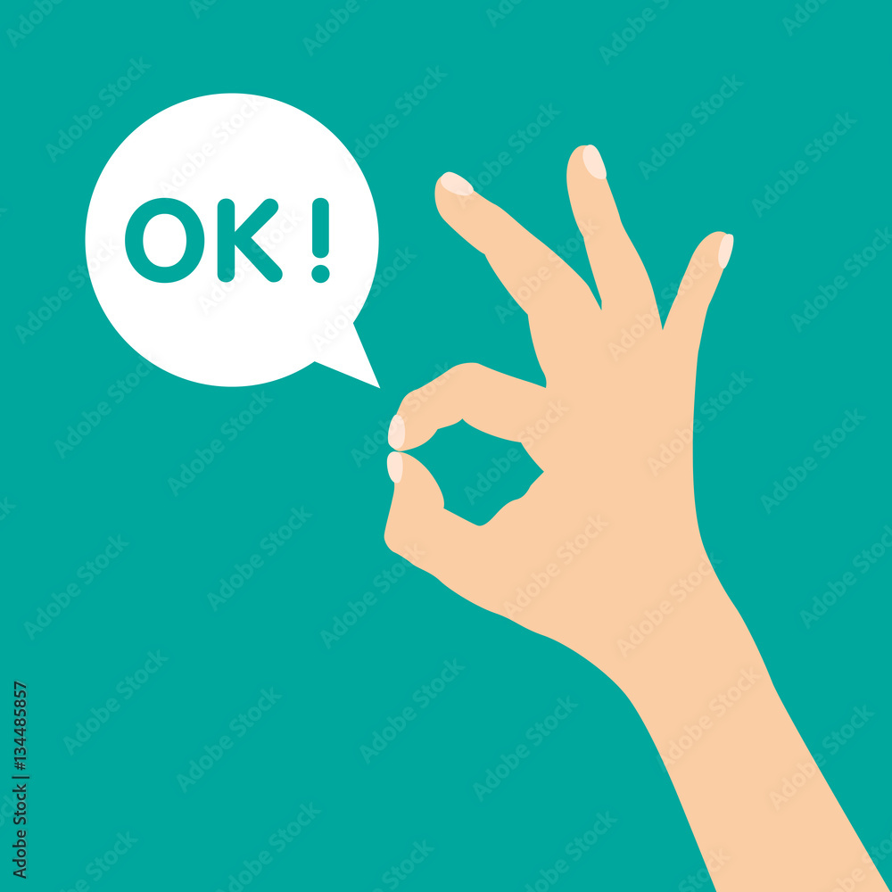 Fototapeta premium Hand OK Sign. Vector