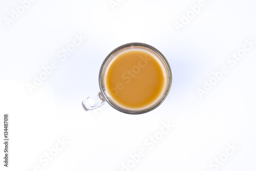 Milk tea isolated on white.