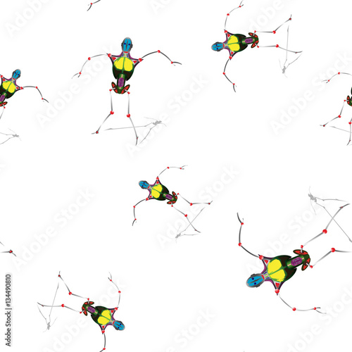 Wallpaper Mural seamless robot pattern Torontodigital.ca