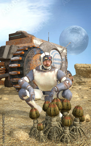 Φωτογραφία Alien planet and explorer