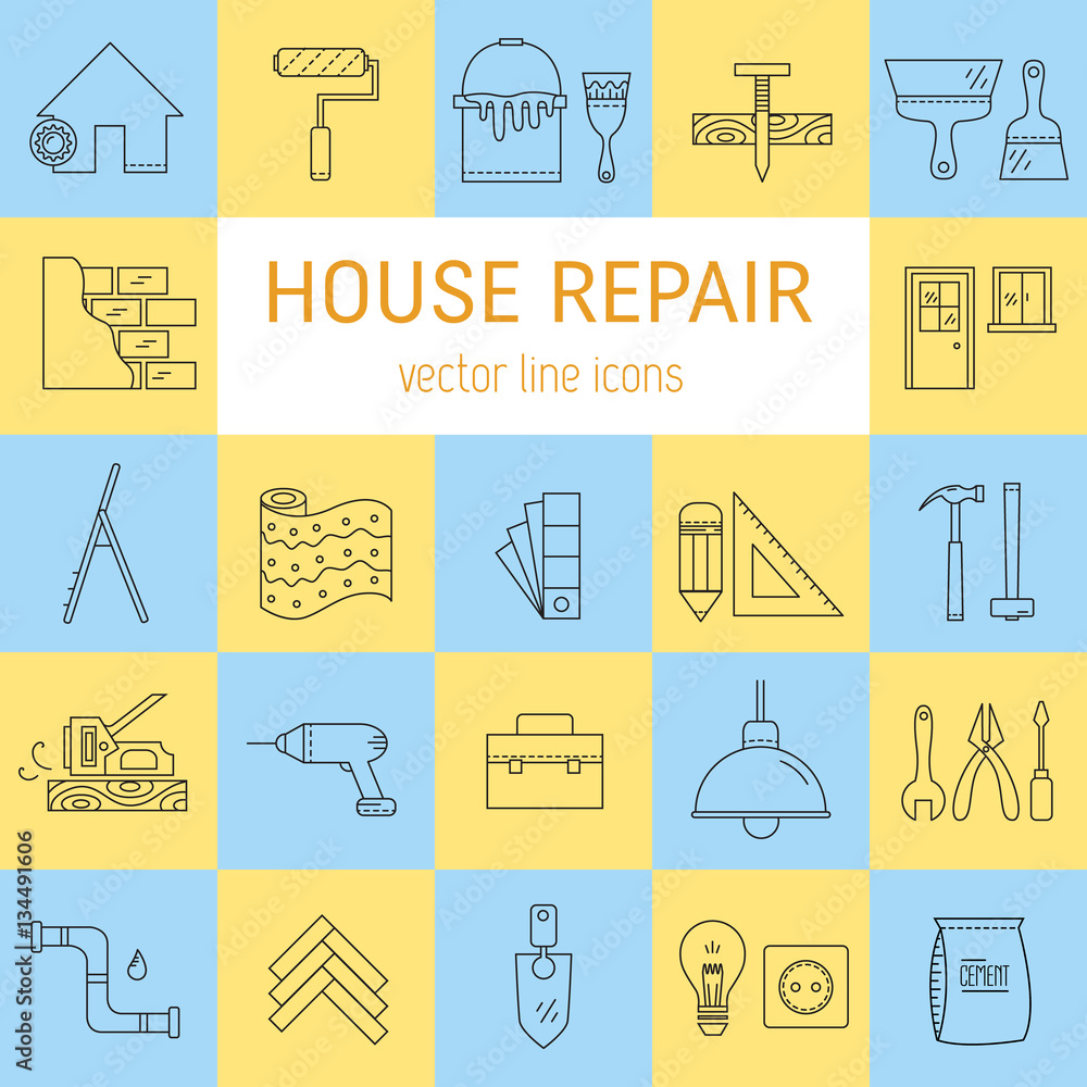 Fototapeta premium House repair icons