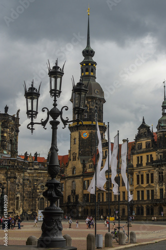 GERMANY, DRESDEN - JULY 13, 2015: View of the Theatre Square, located in the historic center the city.