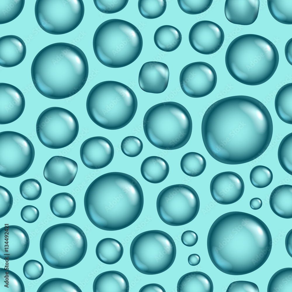 Shiny water drops seamless vector background