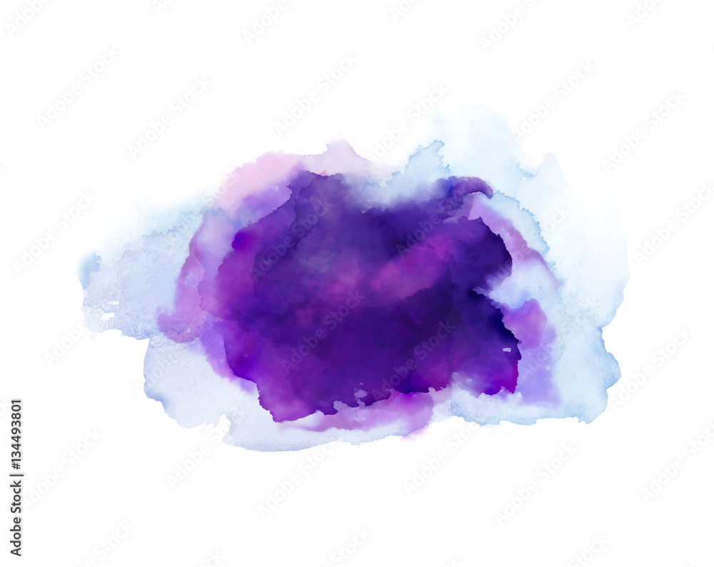 Fototapeta premium Purple, violet, lilac and blue watercolor stains. Bright element for abstract artistic background.