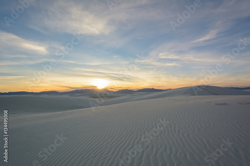 Sunset over White Sands National Monument