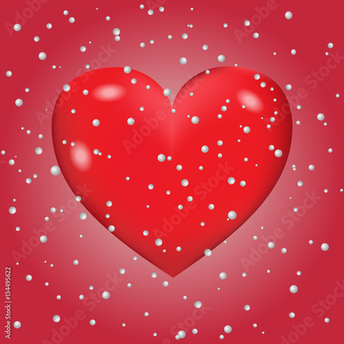 Abstract background of snow with heart. Vector illustration. Vector illustration for Valentines Day. Love concept. Cute happy wallpaper. Good idea for your Wedding. Romantic Lovely Frame Design