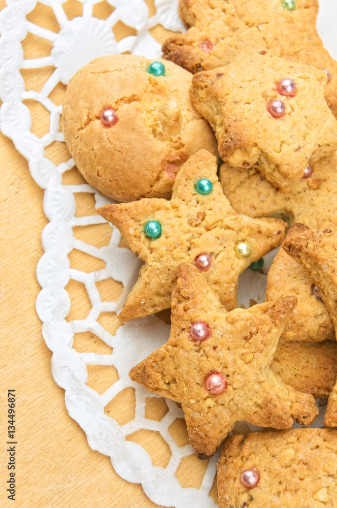 Homemade sweet biscuits closeup