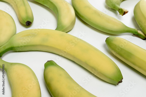 Close-up of bananas, isolated on white background