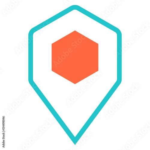 Map pin sign location icon marker point needle button
