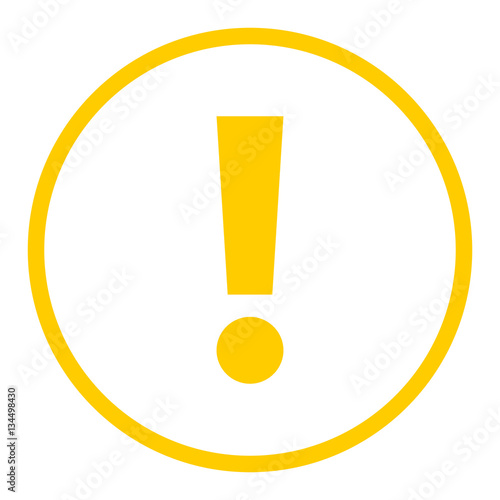 Yellow circle exclamation mark icon warning sign attention butto