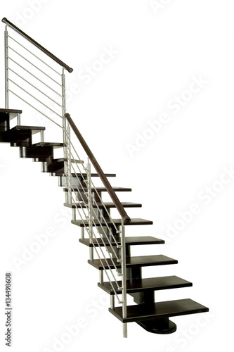 Corner Staircase to black wooden