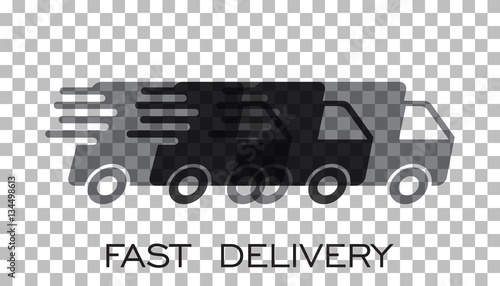 Delivery truck logo vector illustration. Fast delivery service shipping icon. Simple flat pictogram for business, marketing or mobile app internet concept