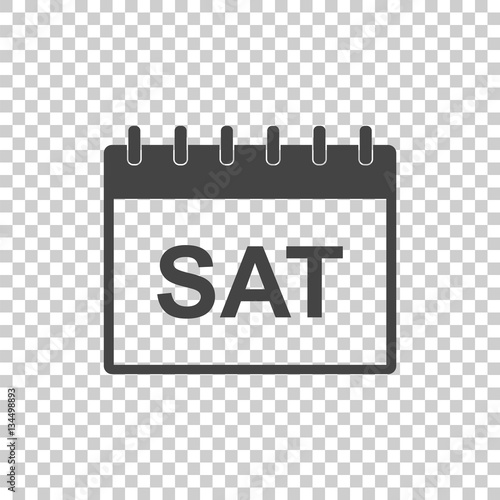 Saturday calendar page pictogram icon. Simple flat pictogram for business, marketing, internet concept. Trendy modern vector symbol for web site design or mobile app