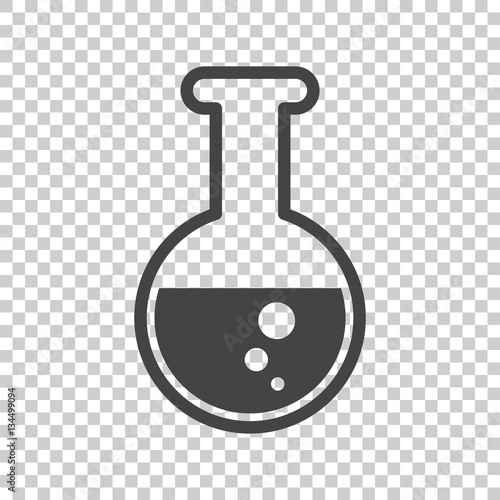 Chemical test tube pictogram icon. Chemical lab equipment isolated on isolated background. Experiment flasks for science experiment. Trendy modern vector symbol. Simple flat illustration