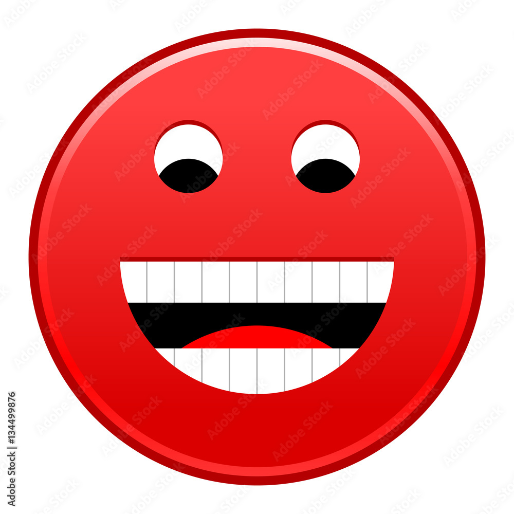 Red smiling face cheerful smiley happy emoticon