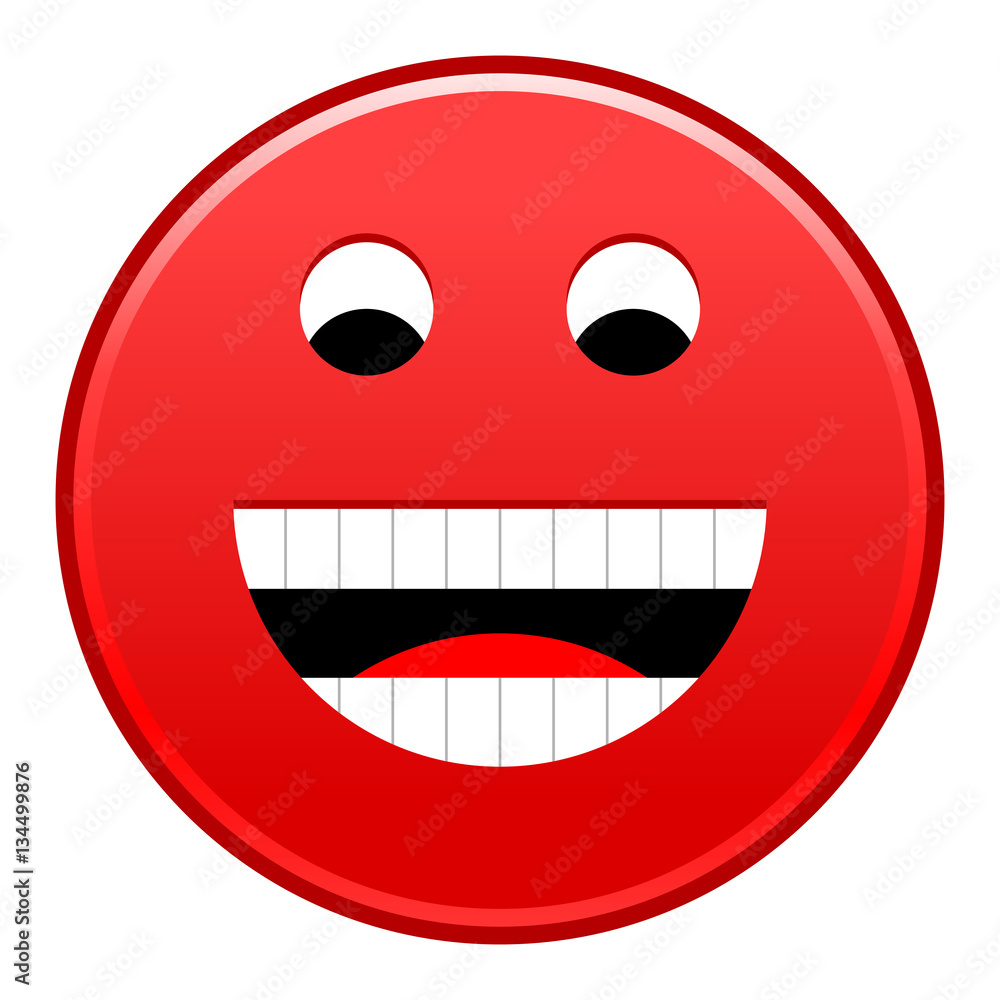 Red smiling face cheerful smiley happy emoticon Red smiling face cheerful smiley happy emoticon