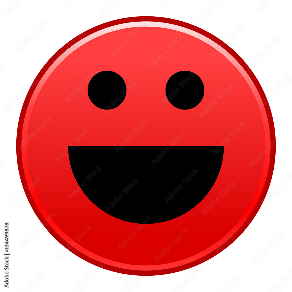 Red smiling face cheerful smiley happy emoticon Red smiling face cheerful smiley happy emoticon