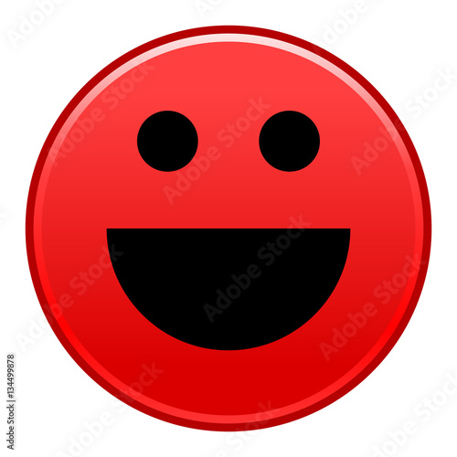 Red smiling face cheerful smiley happy emoticon