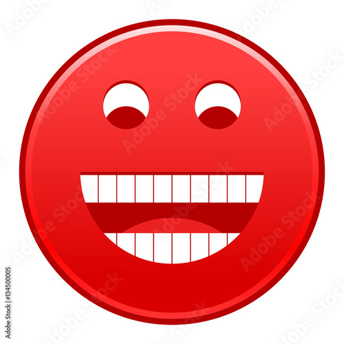 Red smiling face cheerful smiley happy emoticon