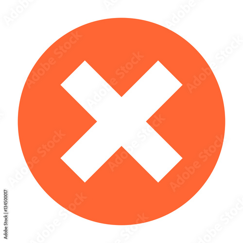 Flat delete icon circle remove sign exclusion button