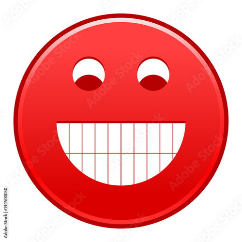 Red smiling face cheerful smiley happy emoticon