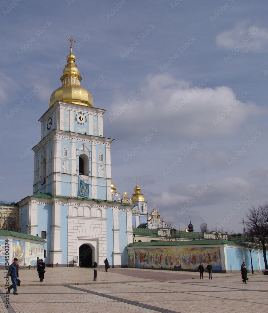 Ukraine. Kiev. View at bell tower of Saint Sophia Cathedral
