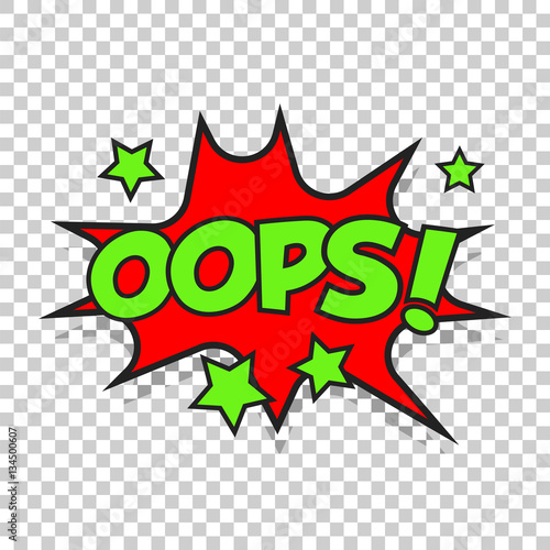 Oops comic sound effects. Sound bubble speech with word and comic cartoon expression sounds vector illustration.