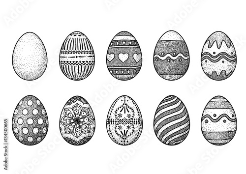 Painted easter egg illustration
