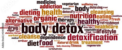 Body detox word cloud concept. Vector illustration
