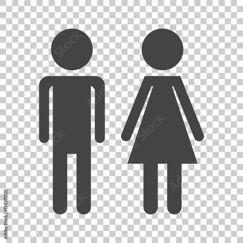 Vector man and woman icon on isolated background. Modern flat pictogram. Simple flat symbol for web site design.