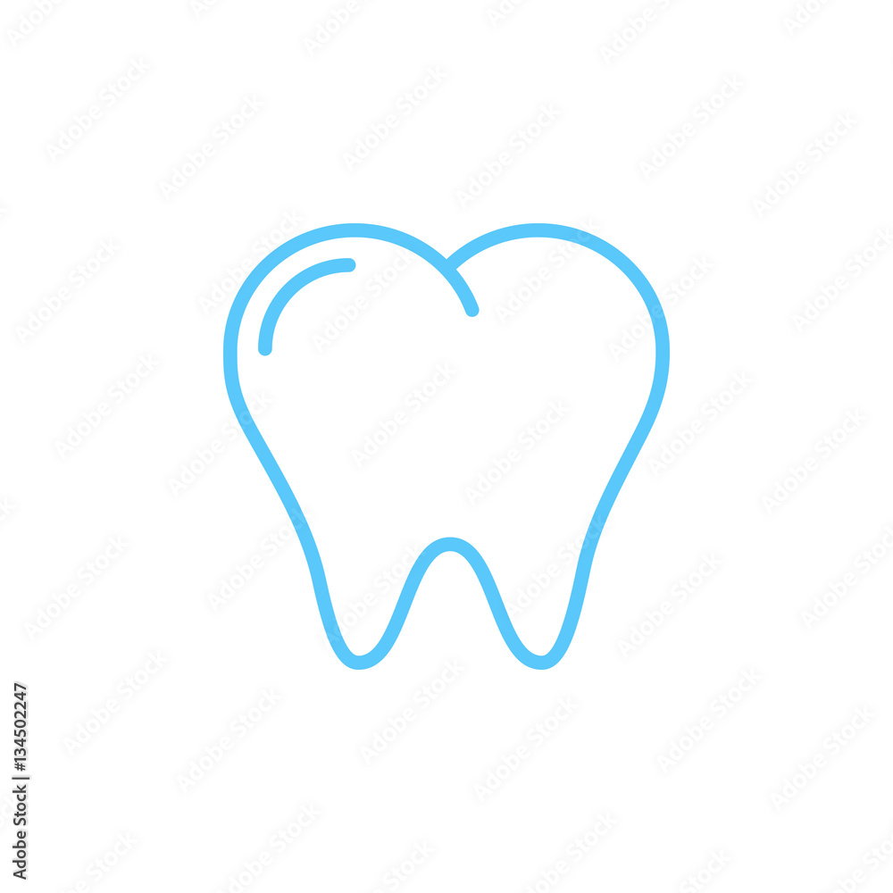 Tooth line icon, outline vector logo illustration, linear pictogram isolated on white Tooth line icon, outline vector logo illustration, linear pictogram isolated on white