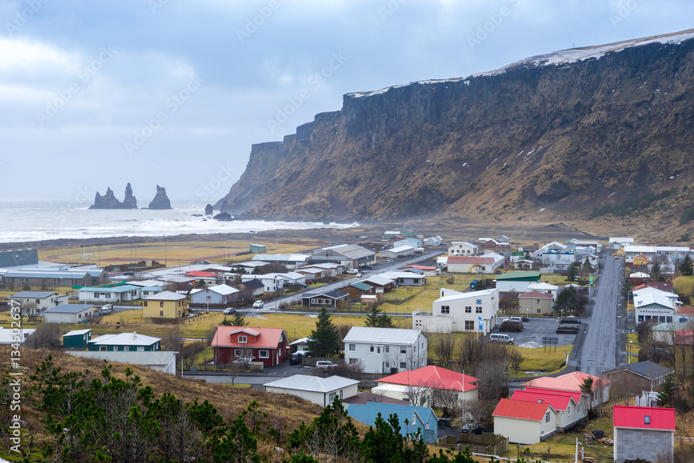 View of Vik City, Iceland
