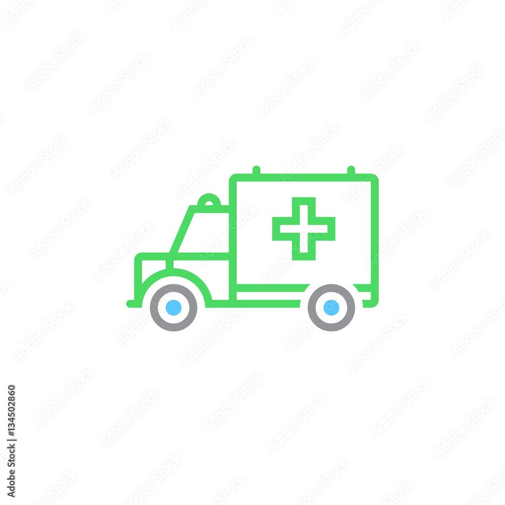 Ambulance symbol. Medical Vehicle line icon, outline vector logo illustration, linear colorful pictogram isolated on white Ambulance symbol. Medical Vehicle line icon, outline vector logo illustration, linear colorful pictogram isolated on white
